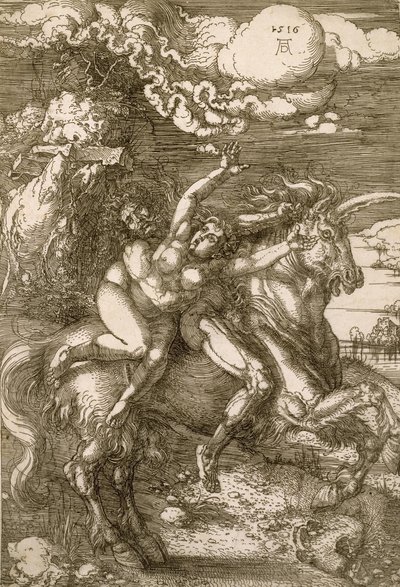 De Ontvoering van Proserpina (Ontvoering op een Eenhoorn) door Albrecht Dürer